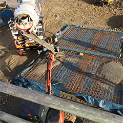 Concrete being pored