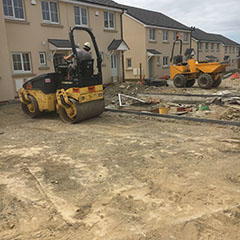 Building site with dumper and roller, Cardigan